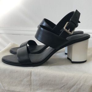 Black White Heels Sandals